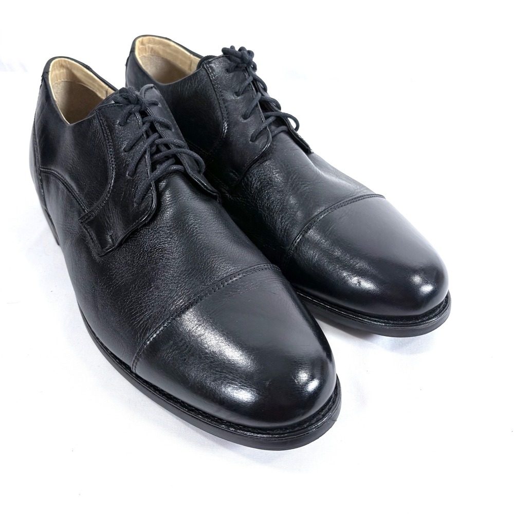 Studio Belvedere Duke Dress Shoes Black Leather‎ Cap Toe Oxfords Mens 13 D